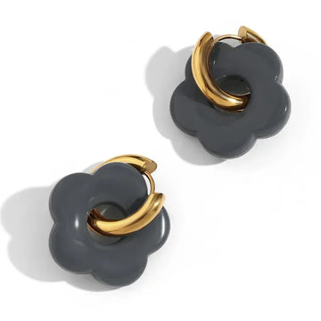 Arete Flor Gris