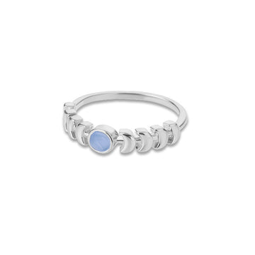 Anillo luna creciente plateado