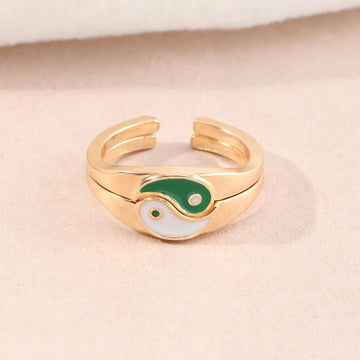 Set Anillos Ying Yang