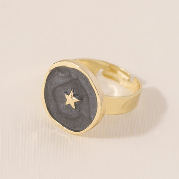 Anillo Charm Estrella negra
