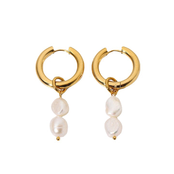 Arete doble perla