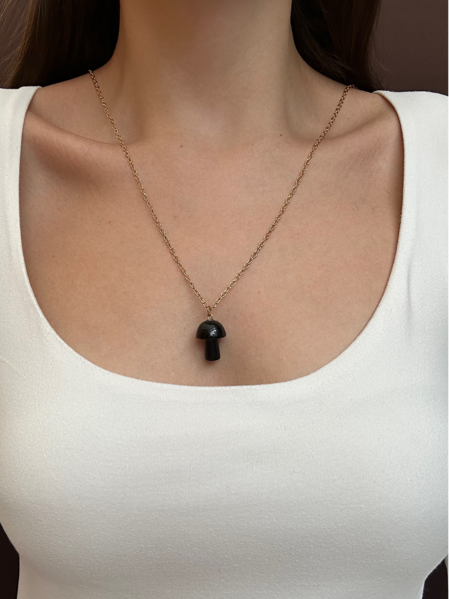 Collar Mushroom Obsidiana 🍄