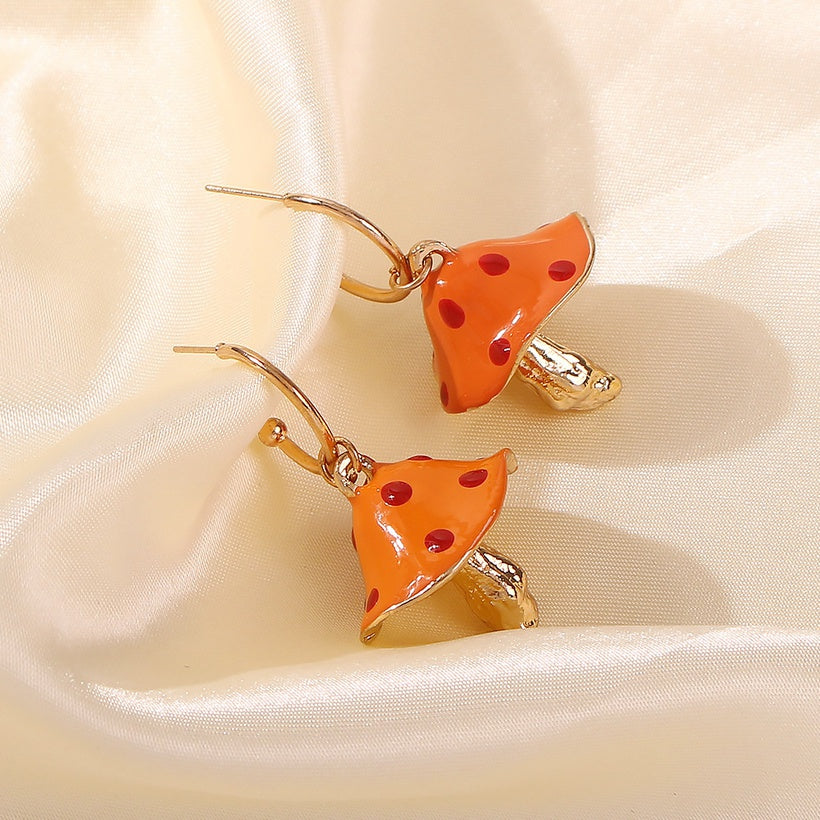 Aretes Hongo Naranja