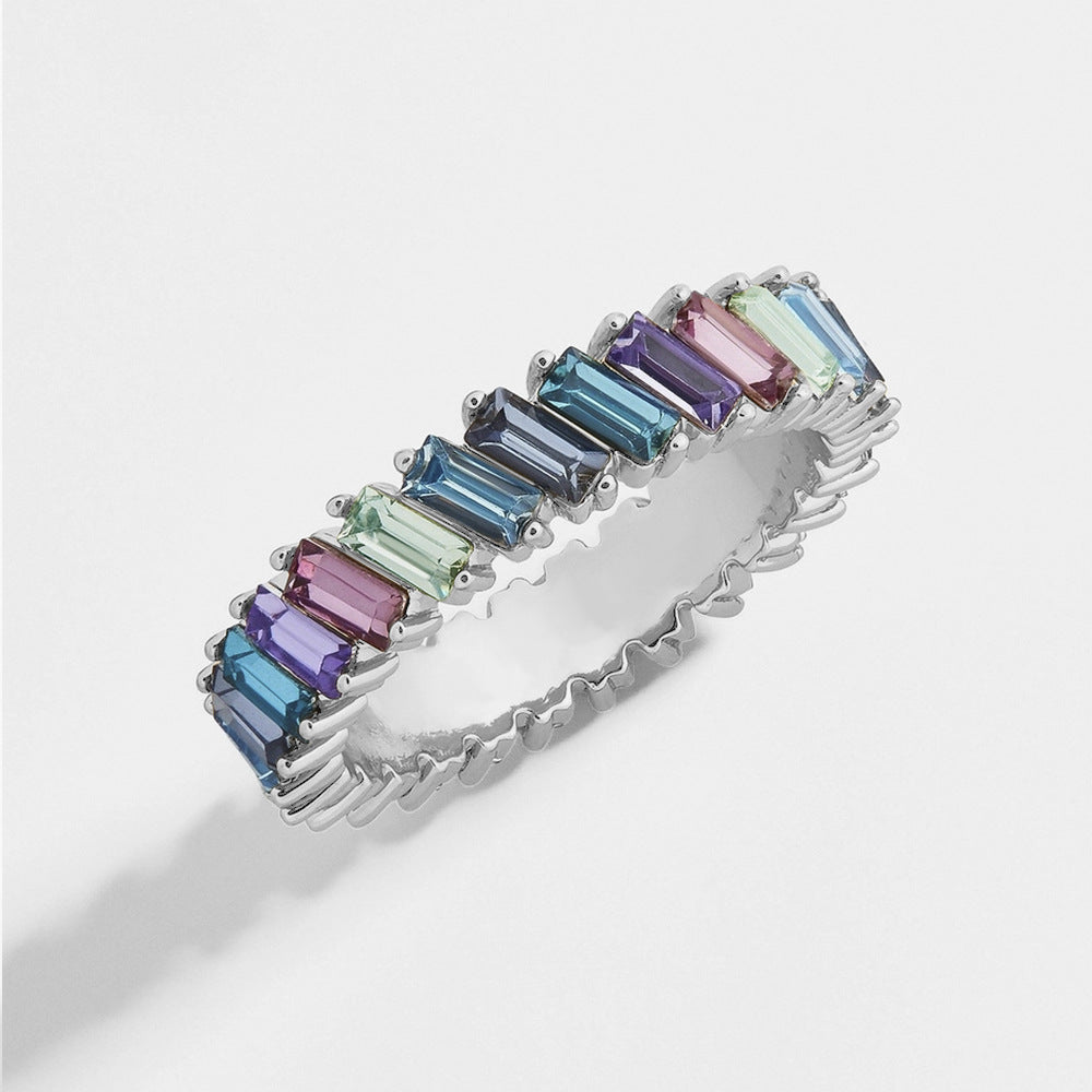 Anillo Ron Morado-Plateado
